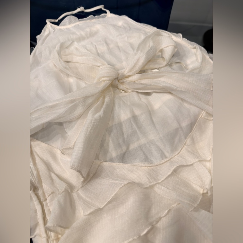 Chic Ivory Ruffle Dress - Picture 5 of 7